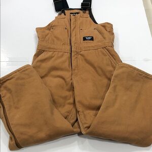 Walls Blizzard-Pruf Insulated Work Bib Overalls – Brown Canvas – Youth L (12–14)